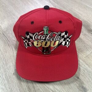 VTG Coca Cola 600 Charlotte Snapback Hat NASCAR Racing Youngan Sri Lanka Red Cap